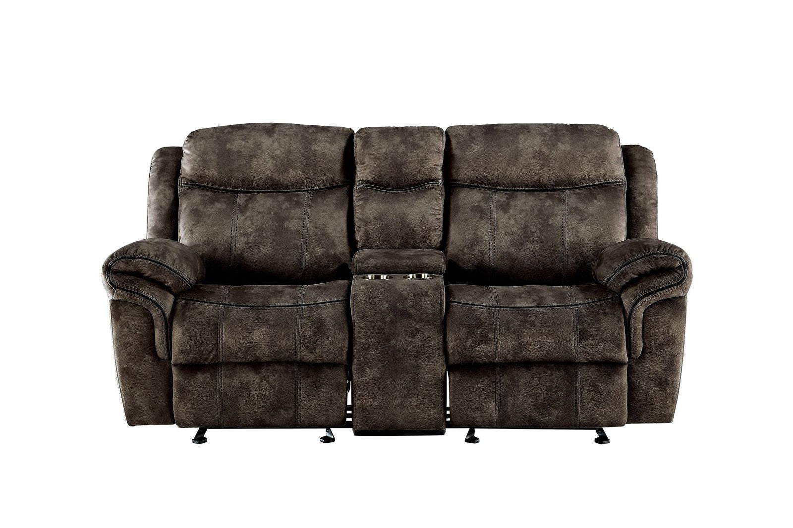 Zubaida Loveseat w/Console (Glider & Motion), 2-Tone Chocolate Velvet 55021