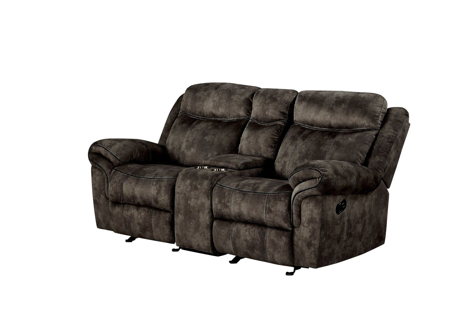 Zubaida Loveseat w/Console (Glider & Motion), 2-Tone Chocolate Velvet 55021