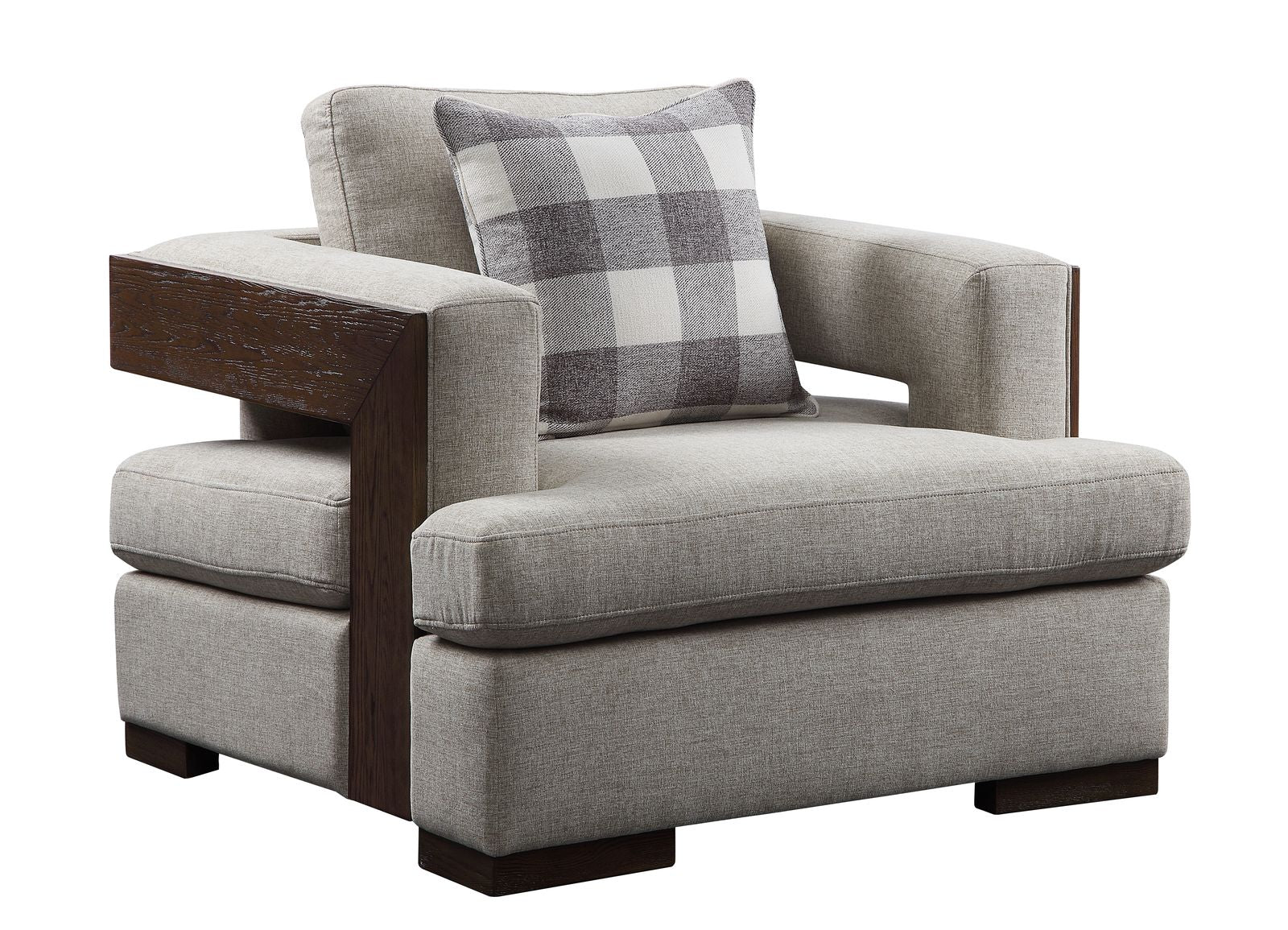 Niamey Chair w/1 Pillow, Fabric & Walnut 54852