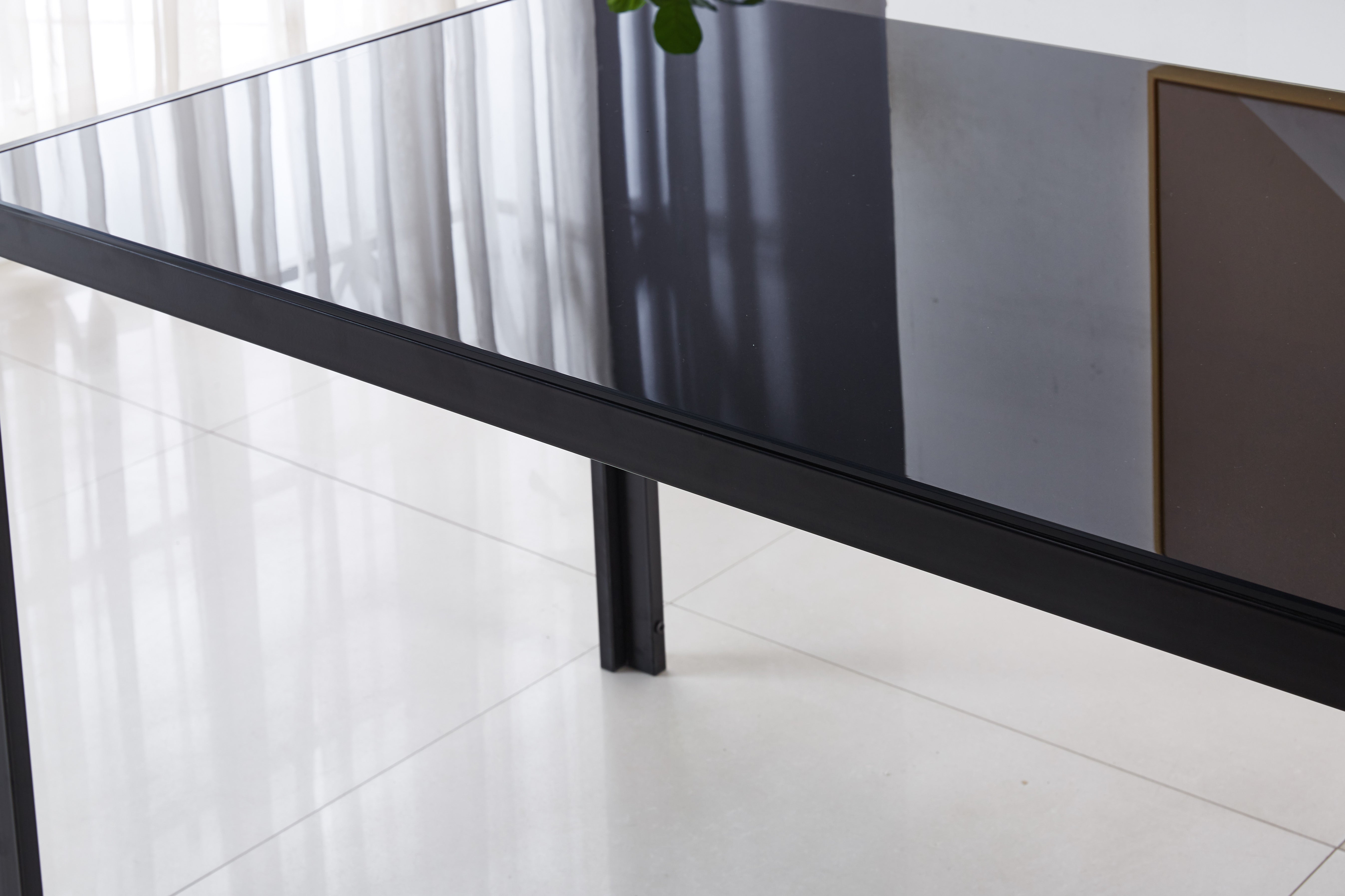 black glass table,120x75x75cm,dining table,kitchen table,coffee table