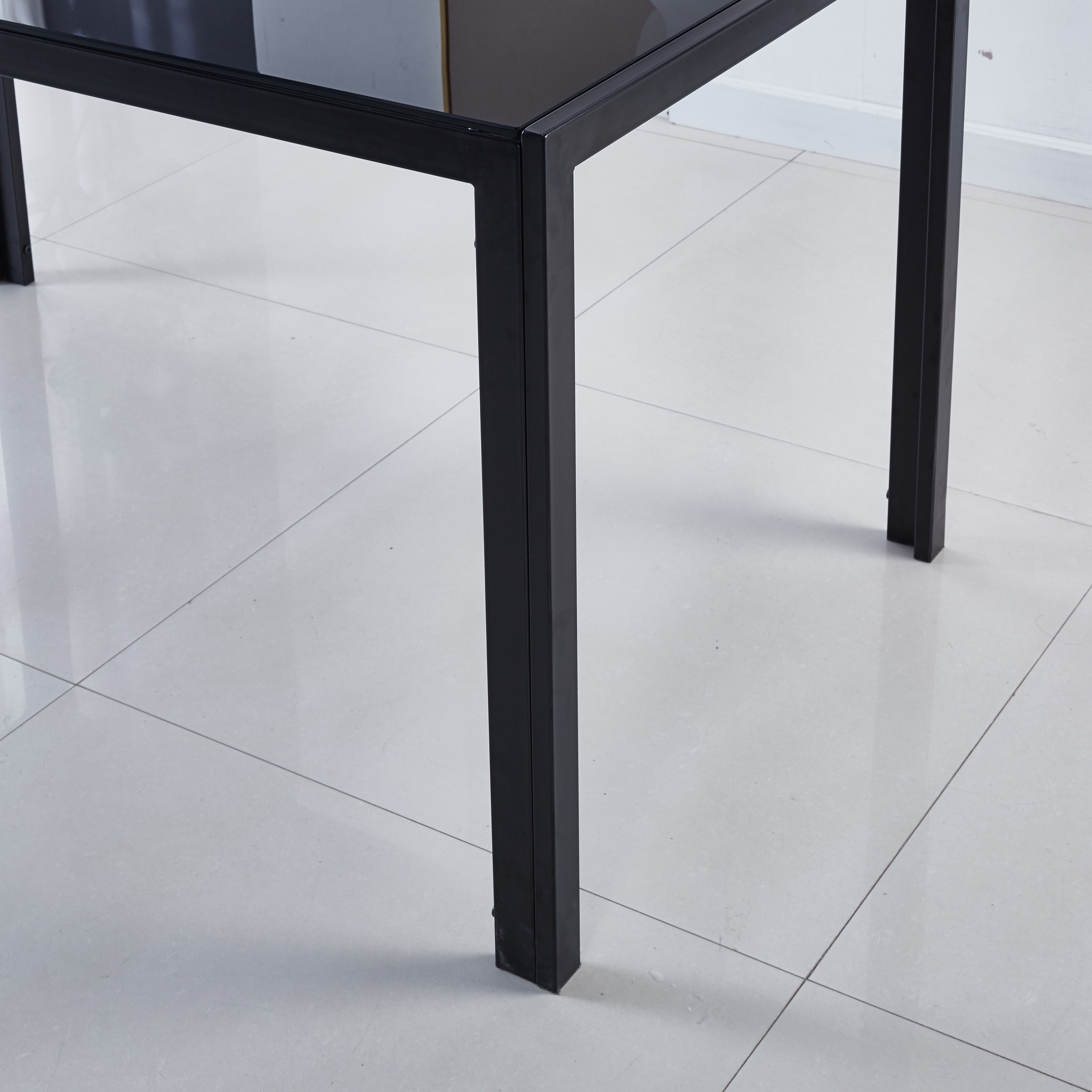 black glass table,120x75x75cm,dining table,kitchen table,coffee table