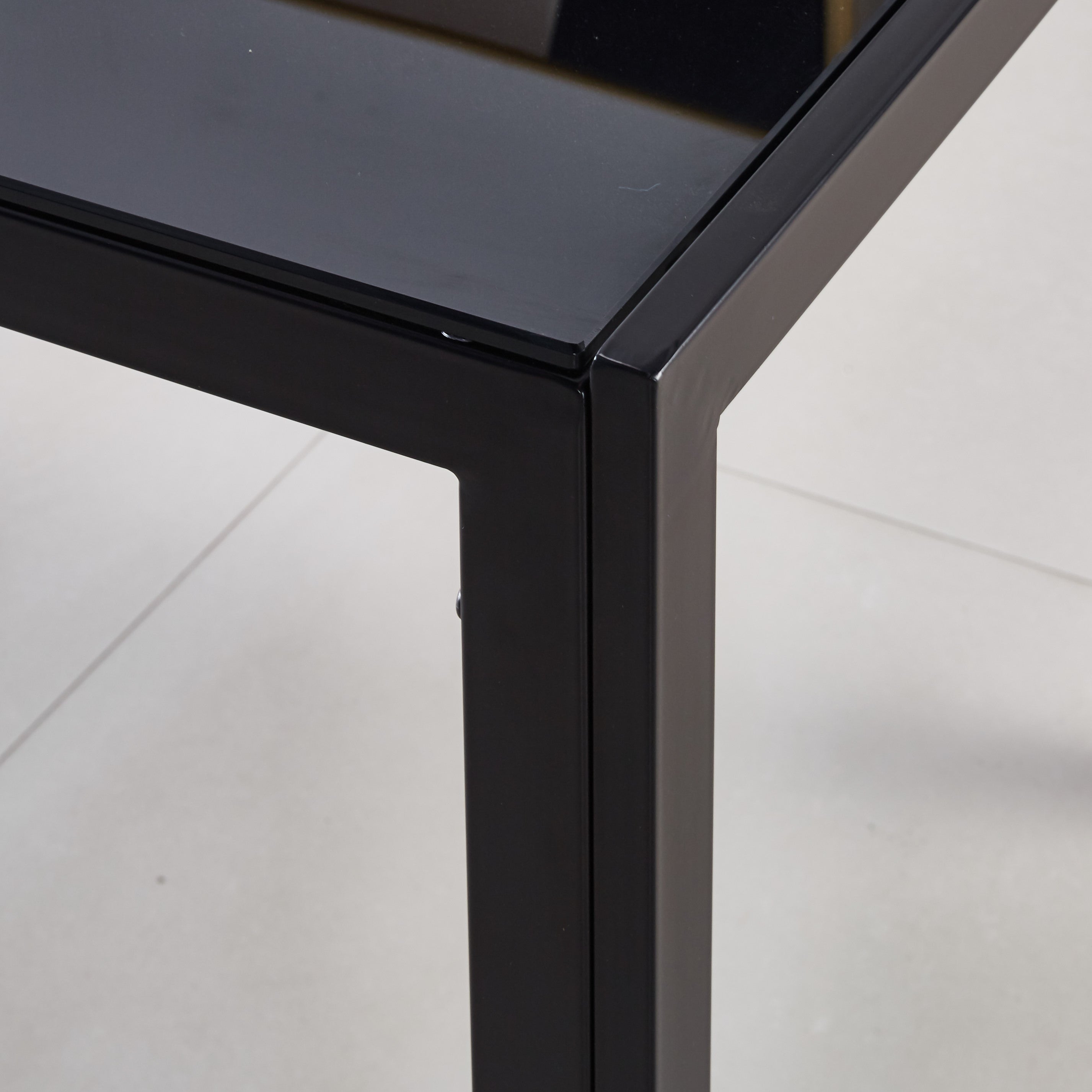 black glass table,120x75x75cm,dining table,kitchen table,coffee table