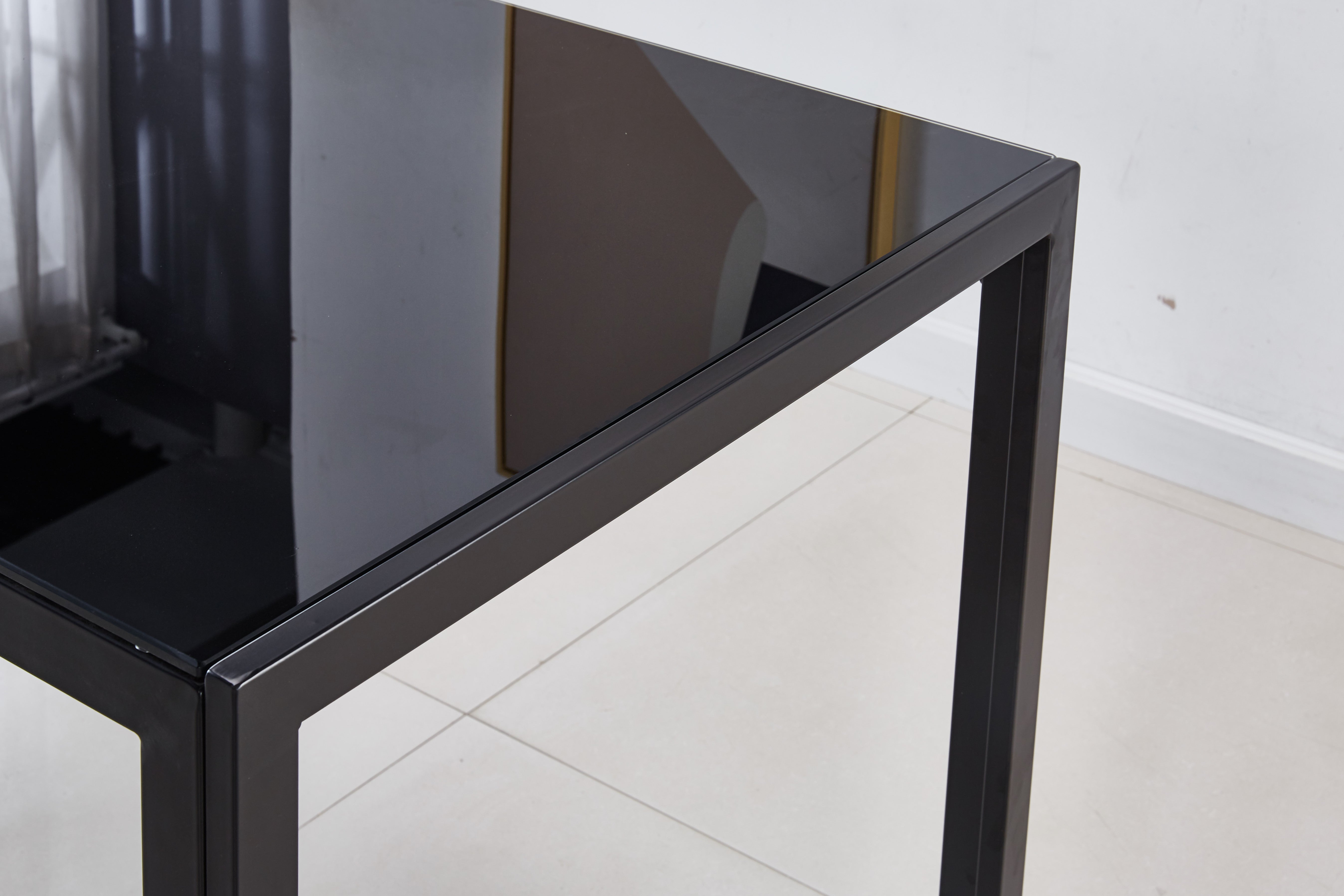black glass table,120x75x75cm,dining table,kitchen table,coffee table