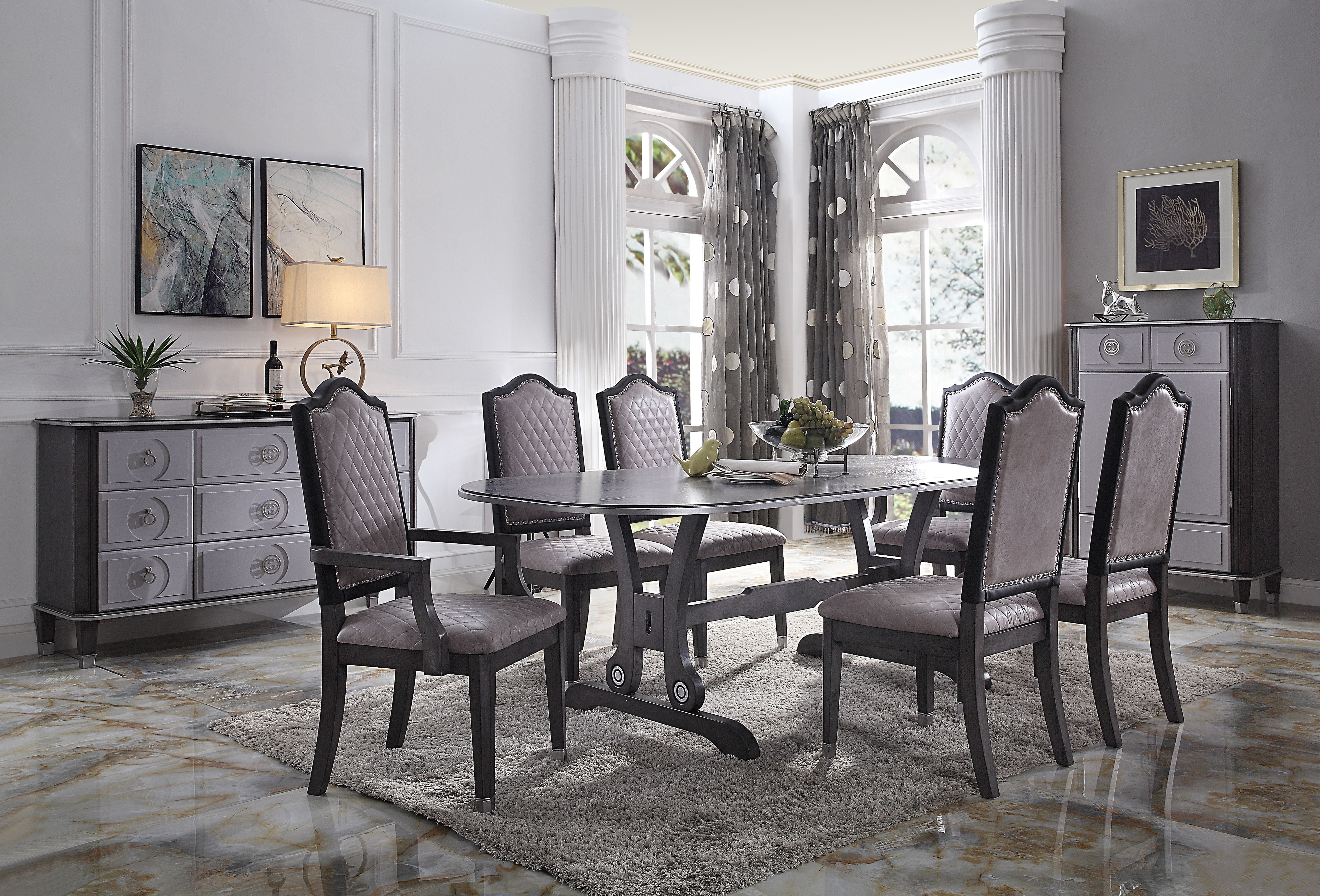 House Beatrice Dining Table, Charcoal Finish 68810