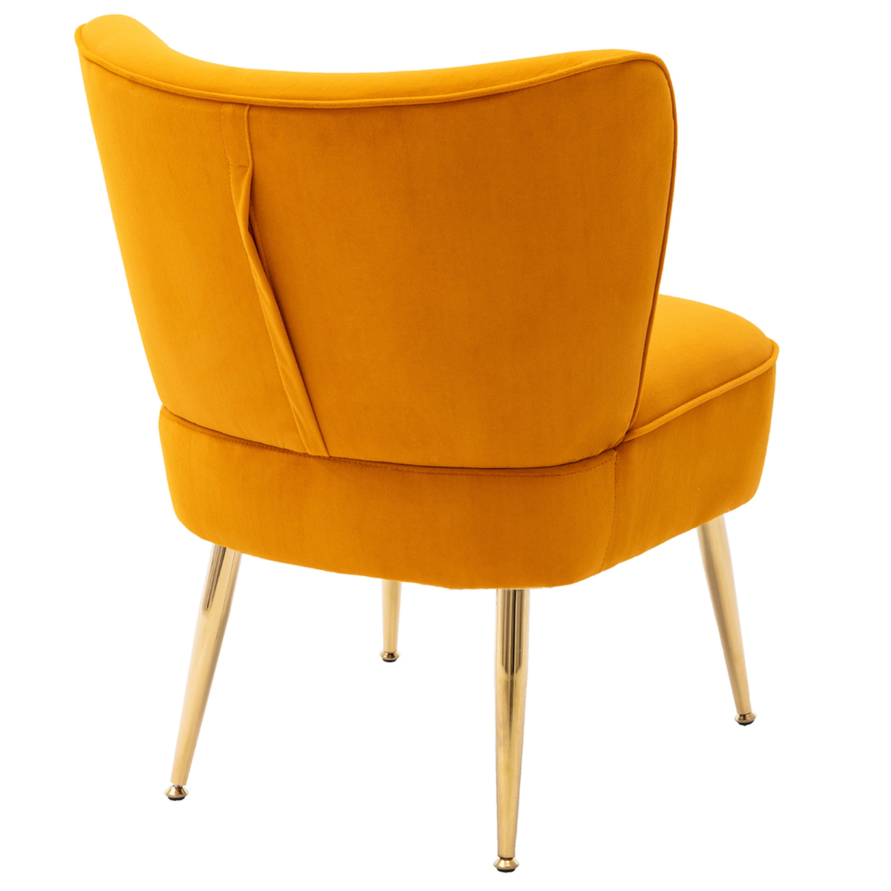 Accent Living Room Side Wingback Chair Ginger Velvet Fabric Upholstered Seat Chairs Occasional Bedroom  Leisure Chairs