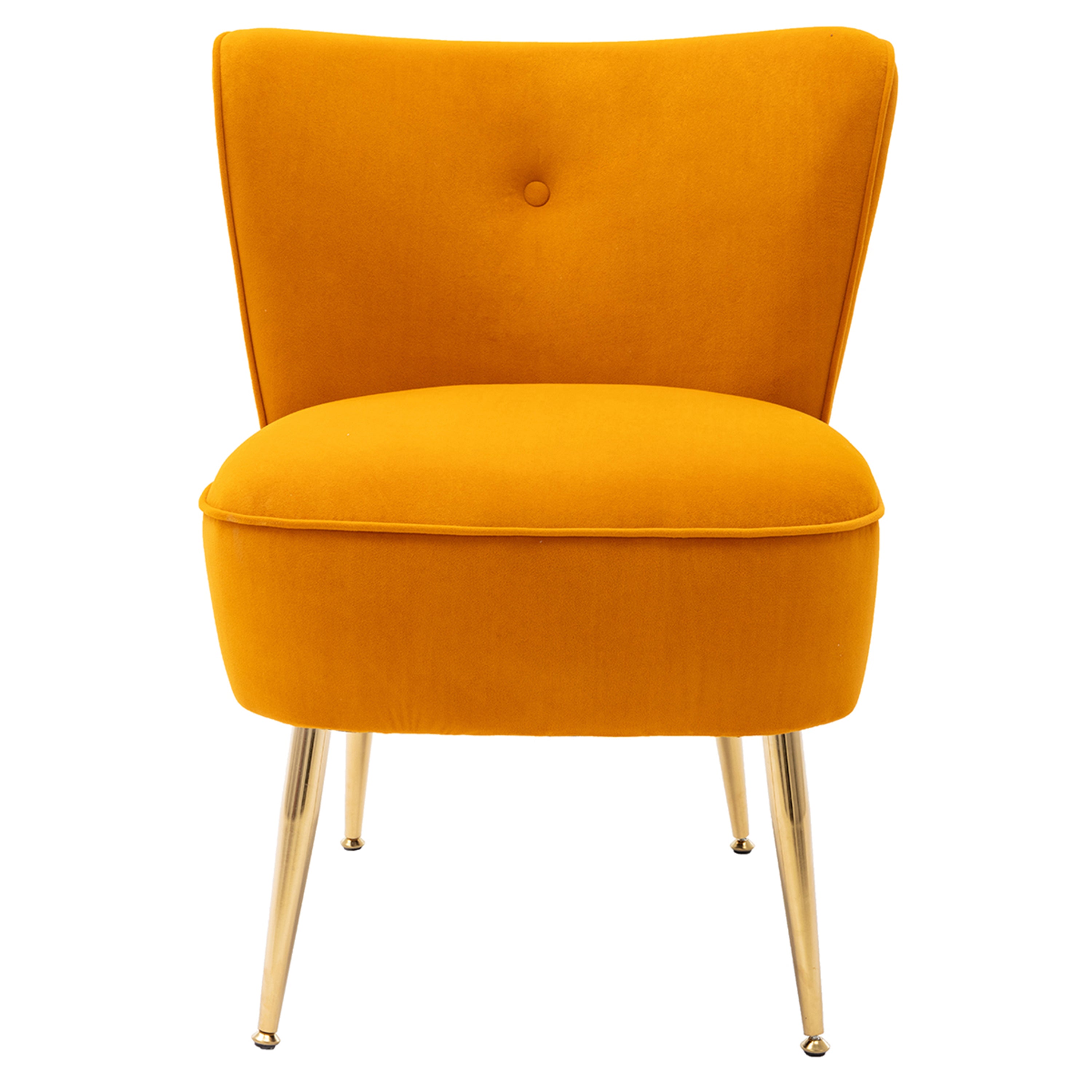 Accent Living Room Side Wingback Chair Ginger Velvet Fabric Upholstered Seat Chairs Occasional Bedroom  Leisure Chairs