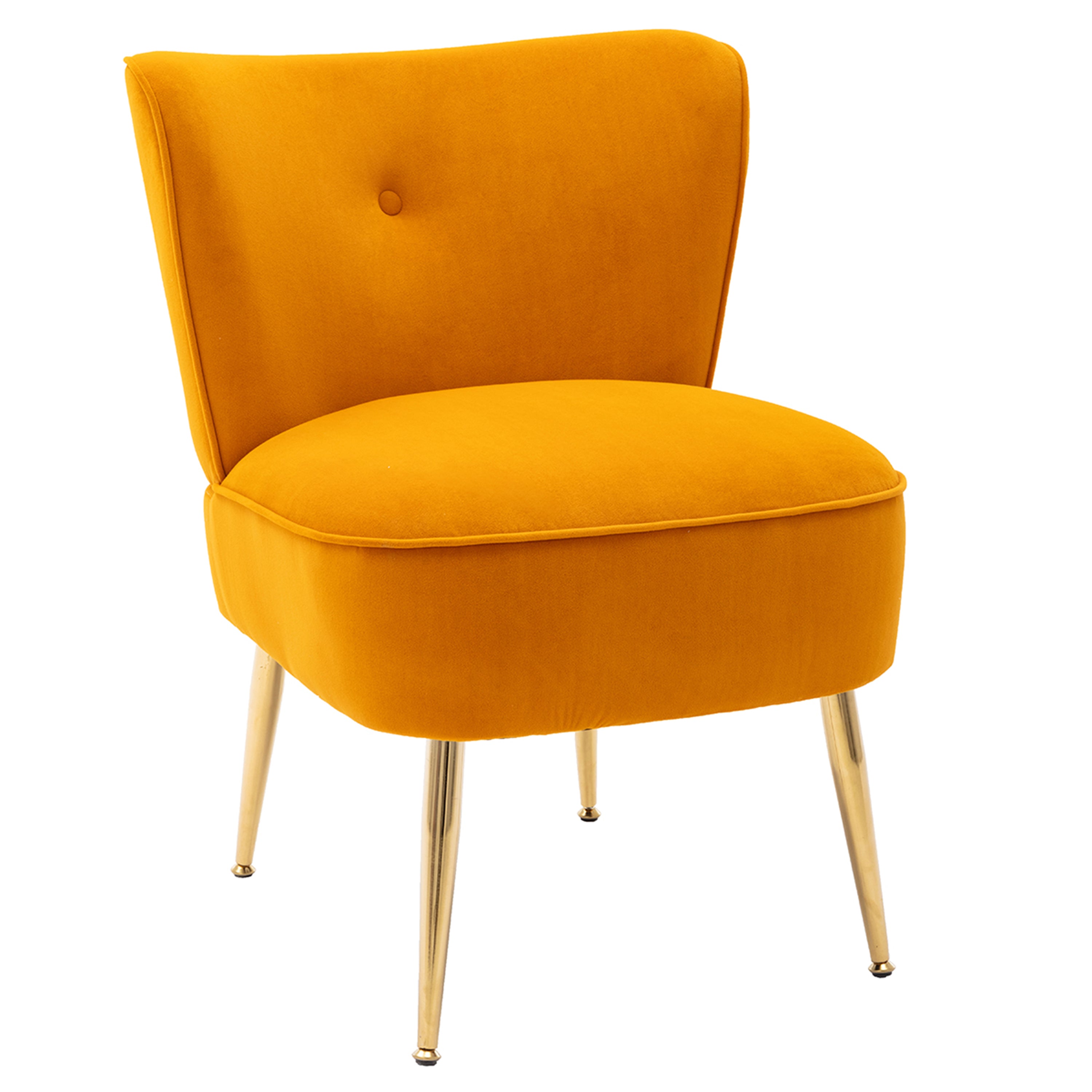 Accent Living Room Side Wingback Chair Ginger Velvet Fabric Upholstered Seat Chairs Occasional Bedroom  Leisure Chairs