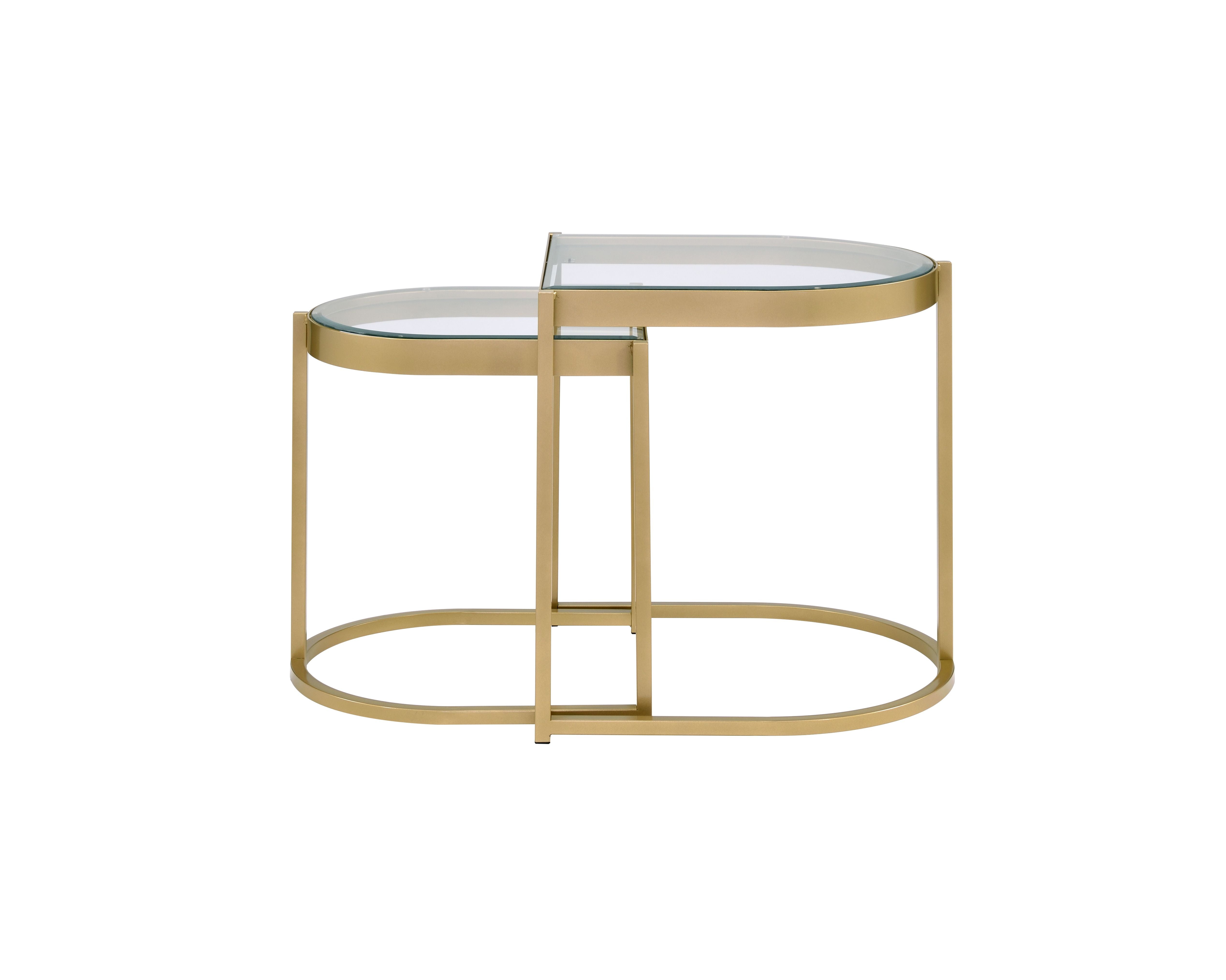 Timbul Nesting Table, Clear Glass  Gold Finish 82340