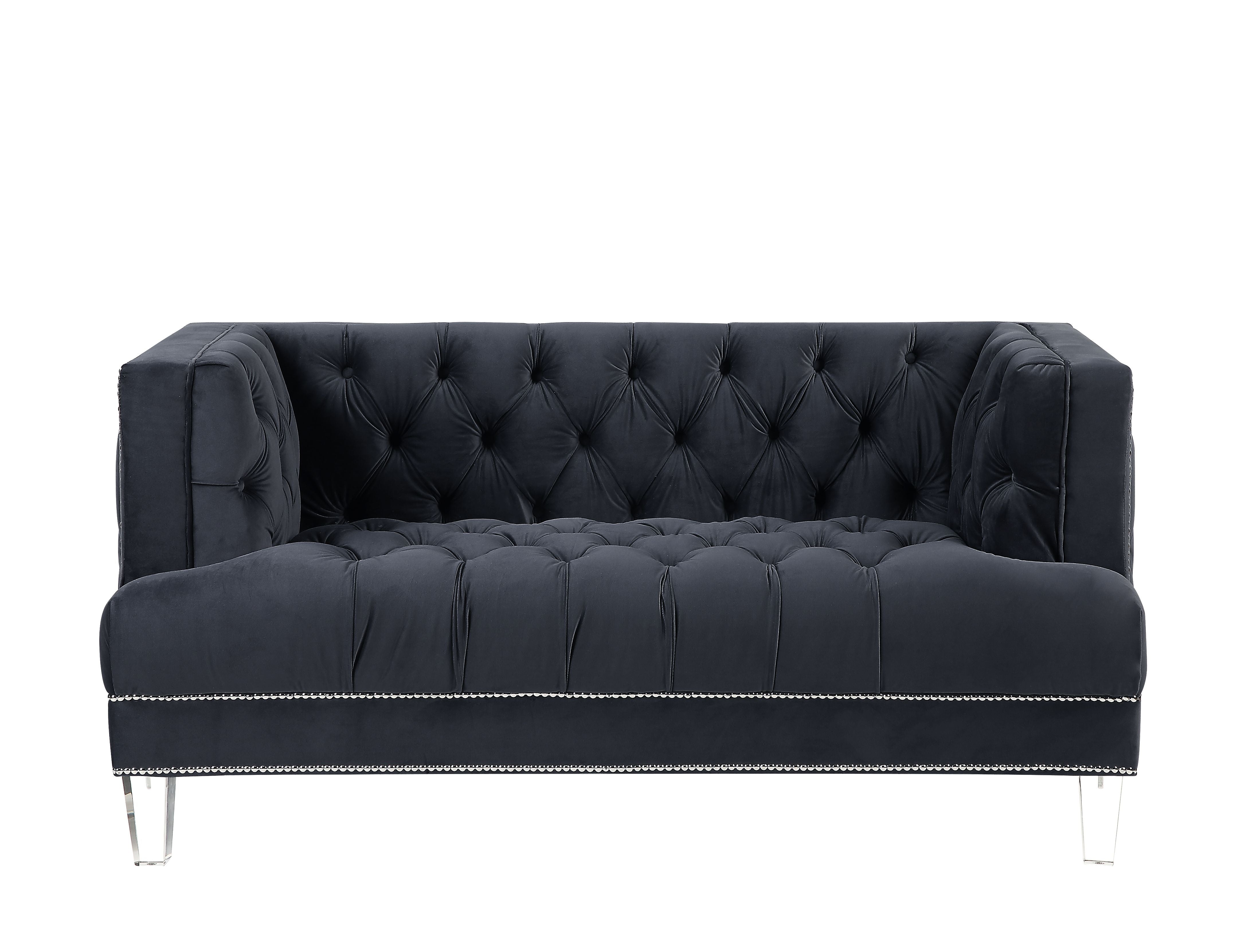 Ansario Loveseat, Charcoal Velvet 56461