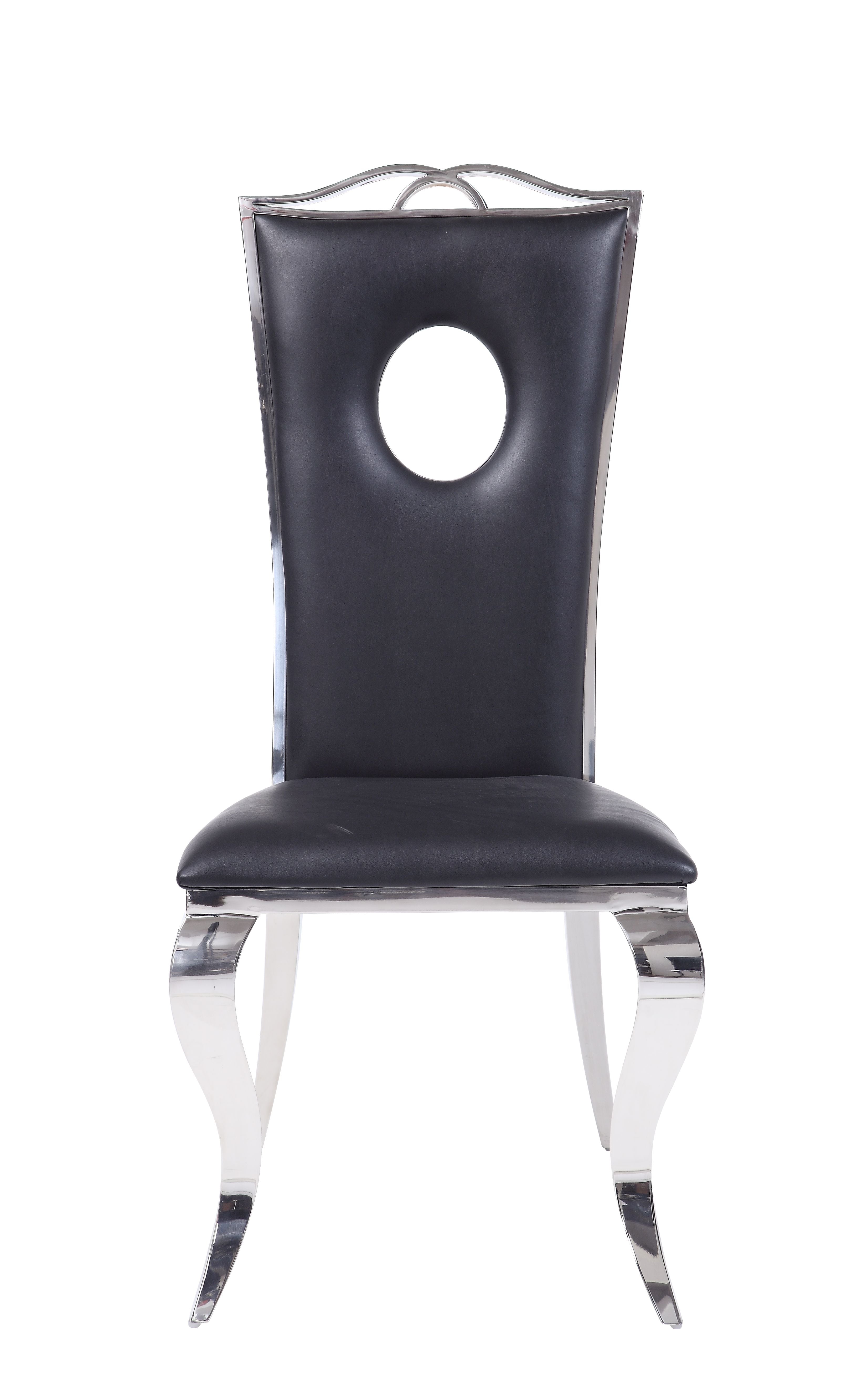 Cyrene Side Chair (Set-2) in PU  Stainless Steel 62078