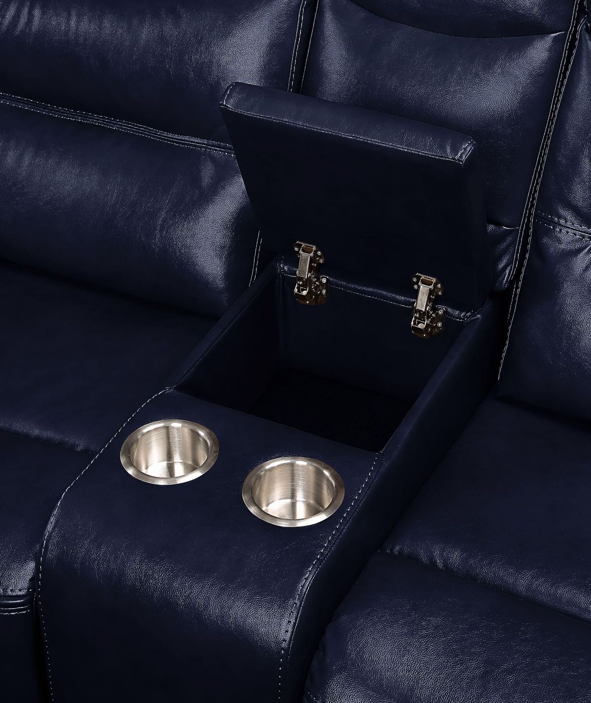 Aashi Loveseat w/Console (Motion), Navy Leather-Gel Match 55371