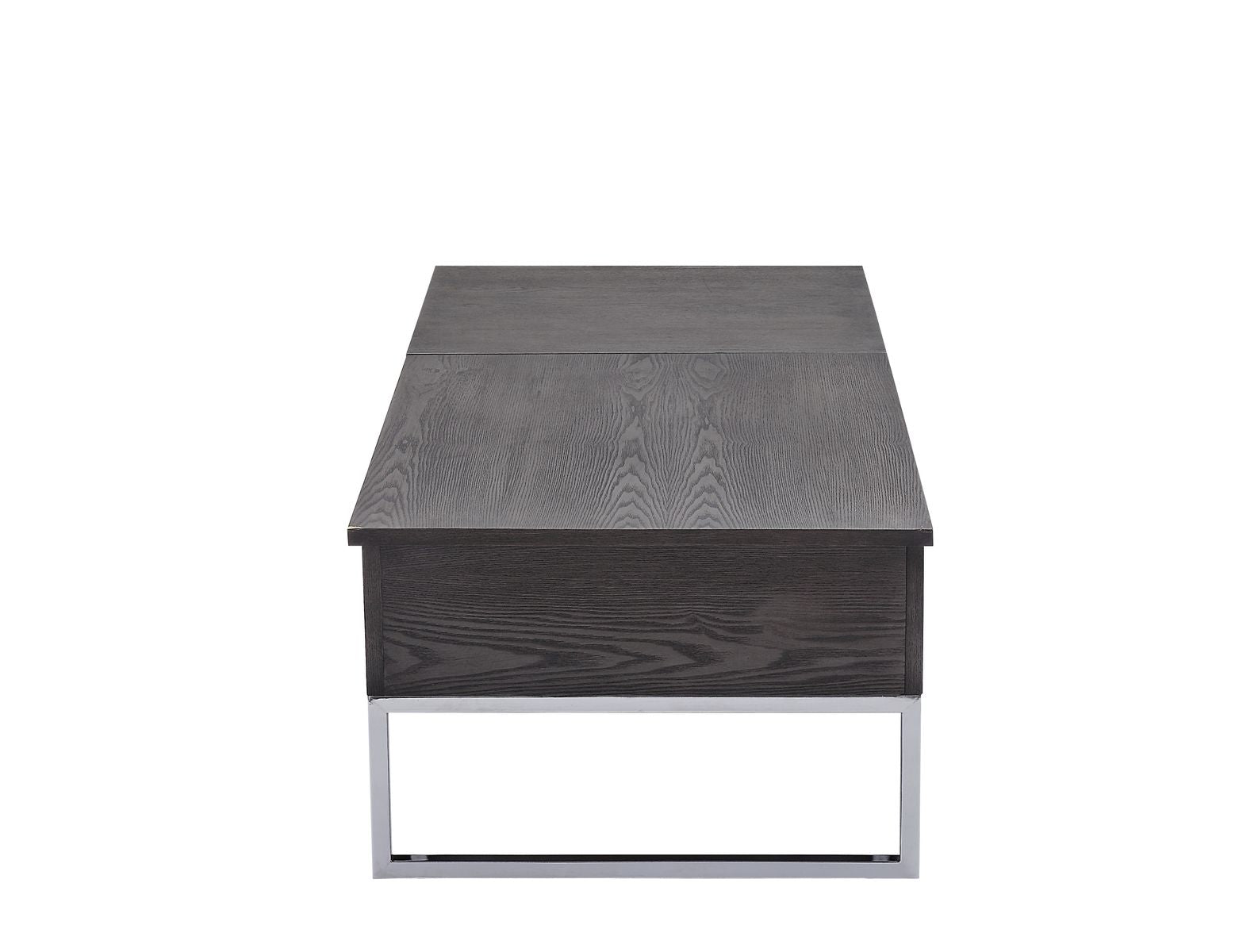 Iban - Coffee Table w/Lift Top, Gray Oak  Chrome 81170