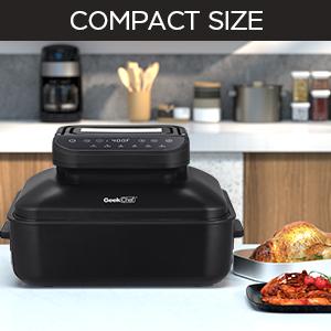 Geek Chef 7 In 1 Smokeless Electric Indoor Grill,  Portable 2 in 1 Indoor Tabletop Grill & Griddle Ban on Amazon
